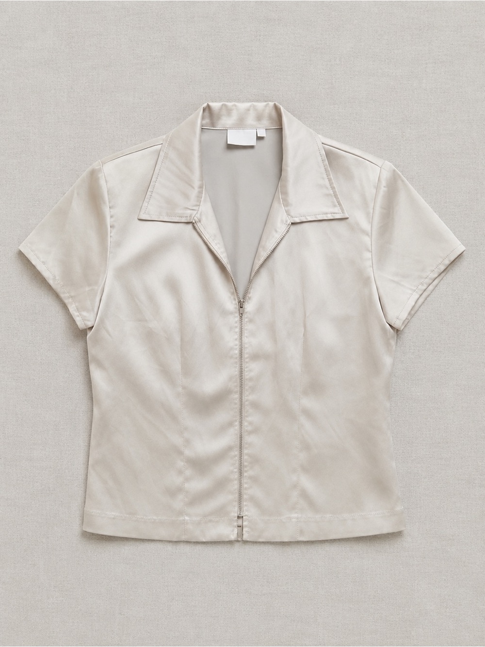 Savannah Satin Blouse in Light Silver